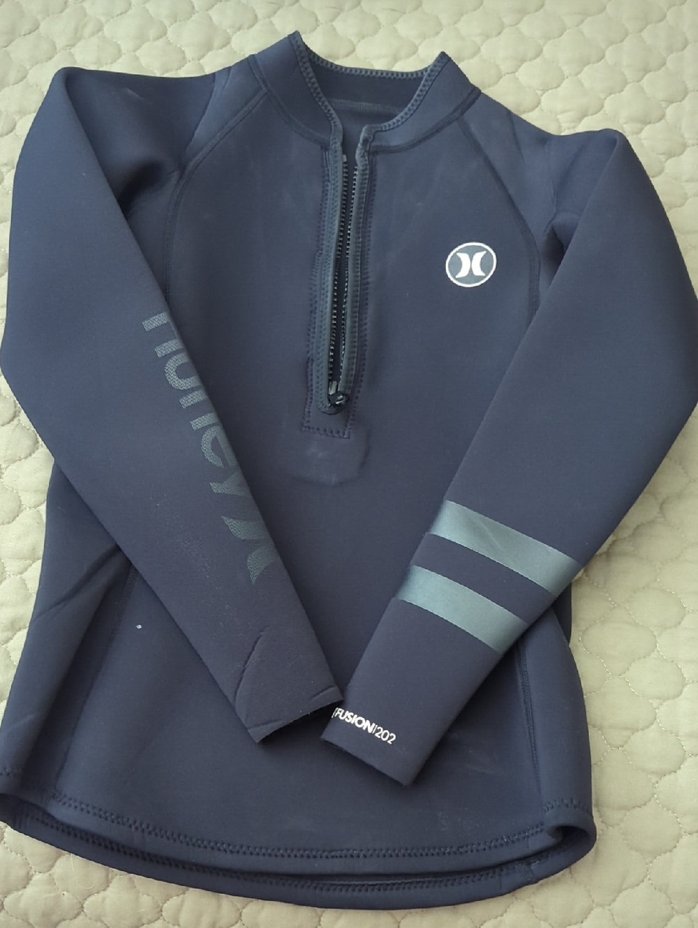 Hurley Black Women Long-Sleeve Rash Guard with Front Zip 2mm
